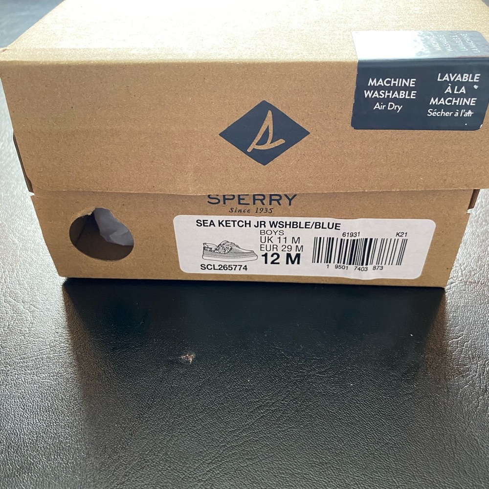 Pre-owned Sperry unisex-child Sea Ketch Jr Washable Blue Loafer size 12 - Picture 6 of 8